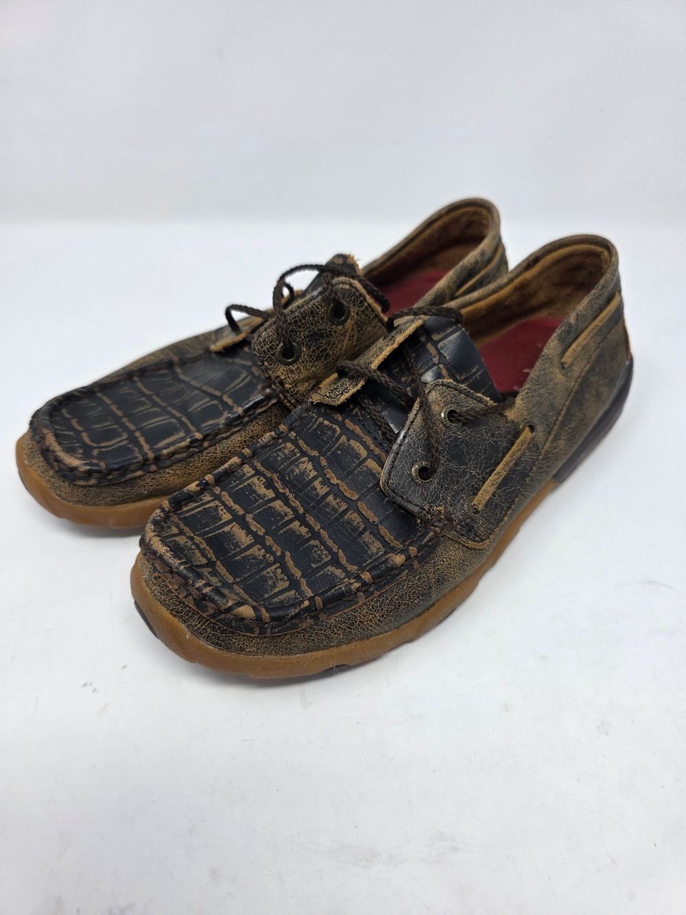 2 pairs of Twisted X women’s driving moc / boat shoe style loafers Size 7.5